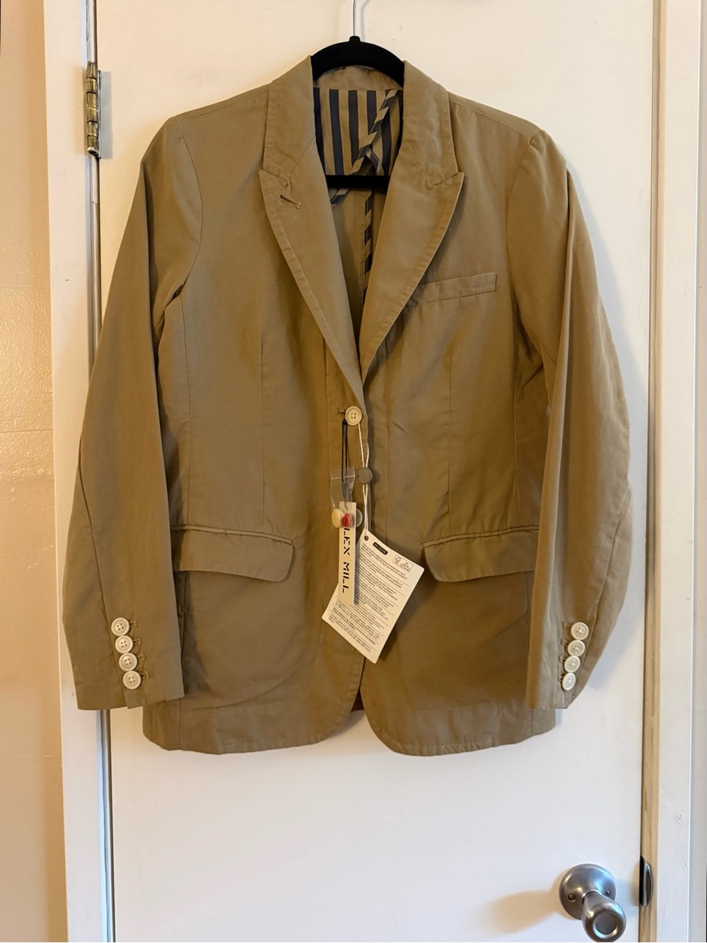 Alex Mill Boy Blazer in Cotton Linen Vintage Khaki - Picture 4 of 8